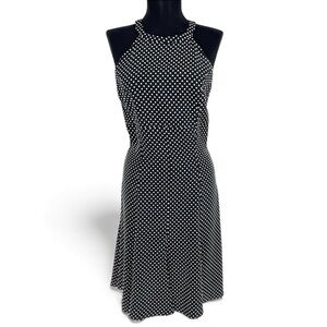 Michael Kors Collection‎ Made in Italy Black White Polka Dot Halter Mini Dress